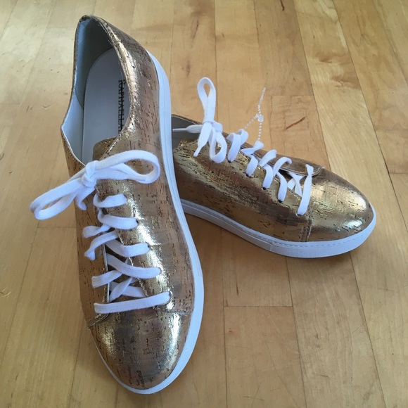 NWOT Anthropologie Raphaella Booz Metallic Cork Sneakers 10 EUR41 - Picture 3 of 9